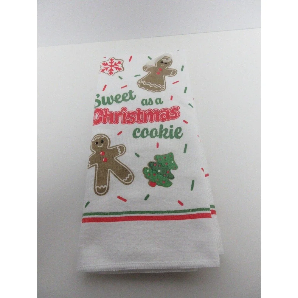 4 pc kitchen towel set (1 Kitchen Towels 1 Oven Mitt 2 Potholders Sweet Christma